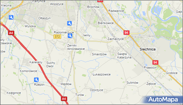 mapa Smardzów gmina Siechnice, Smardzów gmina Siechnice na mapie Targeo