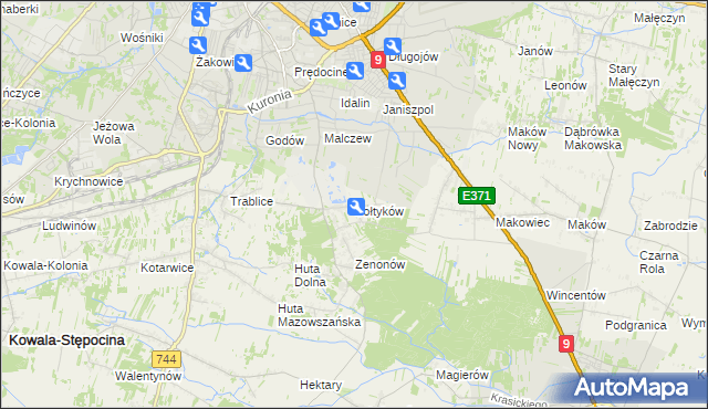 mapa Sołtyków gmina Skaryszew, Sołtyków gmina Skaryszew na mapie Targeo