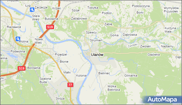 mapa Ulanów powiat niżański, Ulanów powiat niżański na mapie Targeo