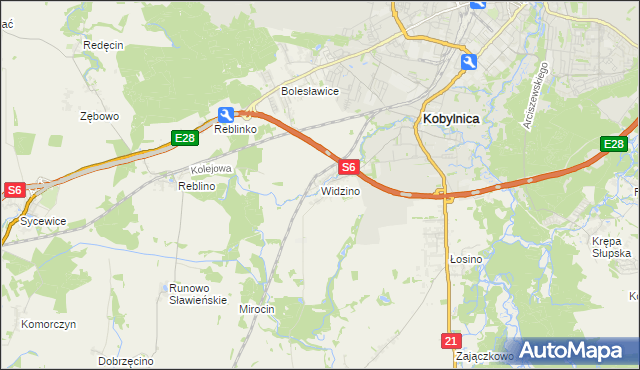 mapa Widzino, Widzino na mapie Targeo