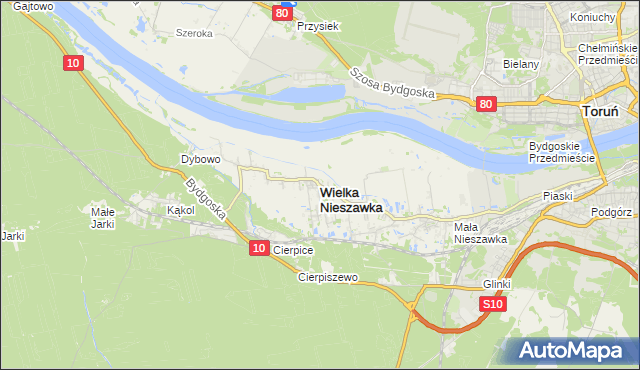 mapa Wielka Nieszawka, Wielka Nieszawka na mapie Targeo