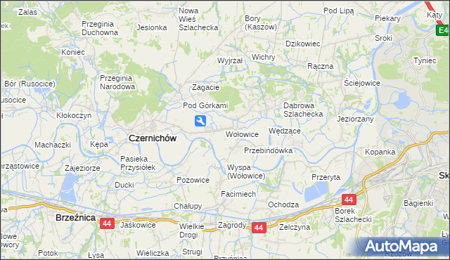 mapa Wołowice, Wołowice na mapie Targeo