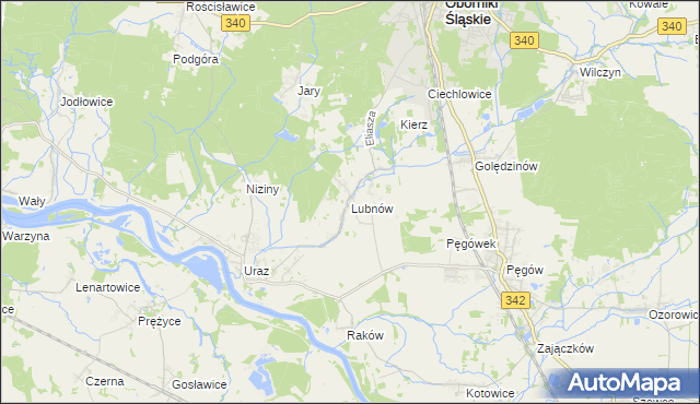 mapa Lubnów gmina Oborniki Śląskie, Lubnów gmina Oborniki Śląskie na mapie Targeo