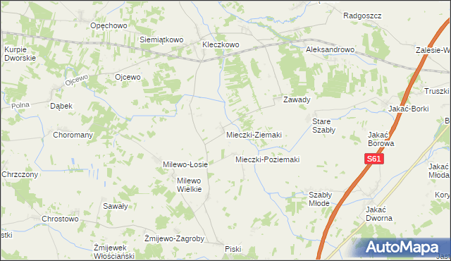 mapa Mieczki-Ziemaki, Mieczki-Ziemaki na mapie Targeo