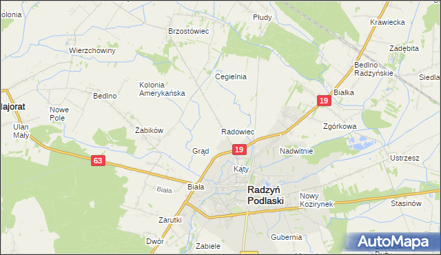 mapa Radowiec, Radowiec na mapie Targeo