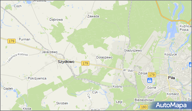 mapa Dolaszewo, Dolaszewo na mapie Targeo