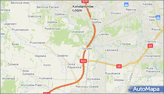 mapa Gorzew, Gorzew na mapie Targeo