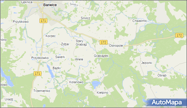 mapa Grabiążek, Grabiążek na mapie Targeo