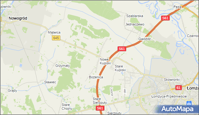 mapa Nowe Kupiski, Nowe Kupiski na mapie Targeo