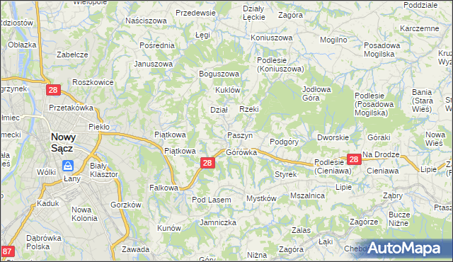 mapa Paszyn, Paszyn na mapie Targeo