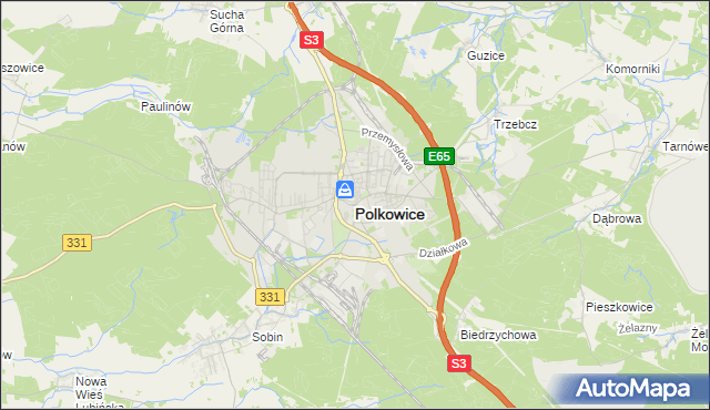 mapa Polkowice, Polkowice na mapie Targeo