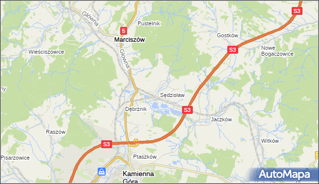 mapa Sędzisław, Sędzisław na mapie Targeo