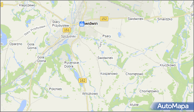 mapa Świdwinek, Świdwinek na mapie Targeo
