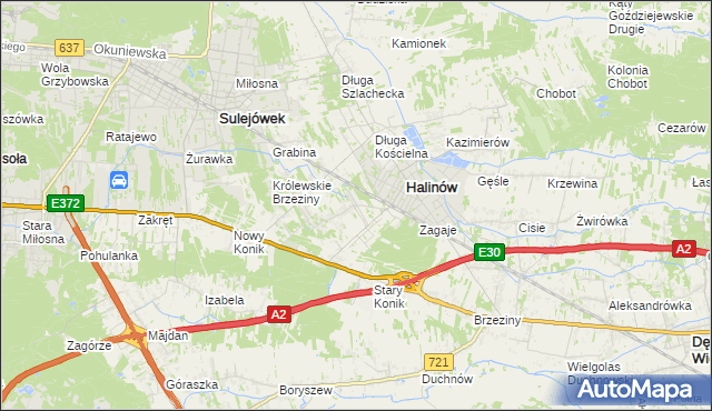 mapa Hipolitów gmina Halinów, Hipolitów gmina Halinów na mapie Targeo