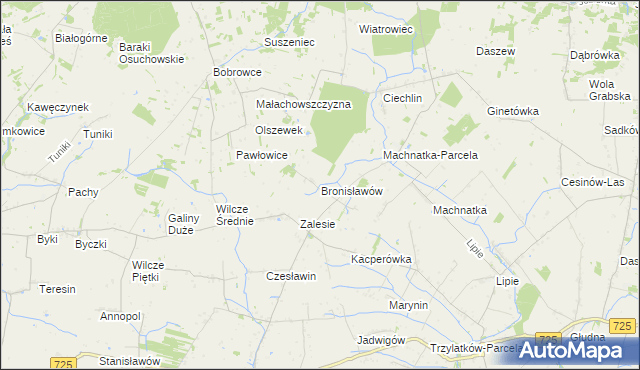 mapa Bronisławów gmina Błędów, Bronisławów gmina Błędów na mapie Targeo