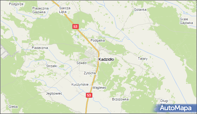 mapa Kadzidło, Kadzidło na mapie Targeo