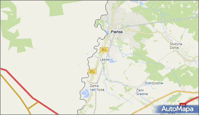 mapa Lasów, Lasów na mapie Targeo