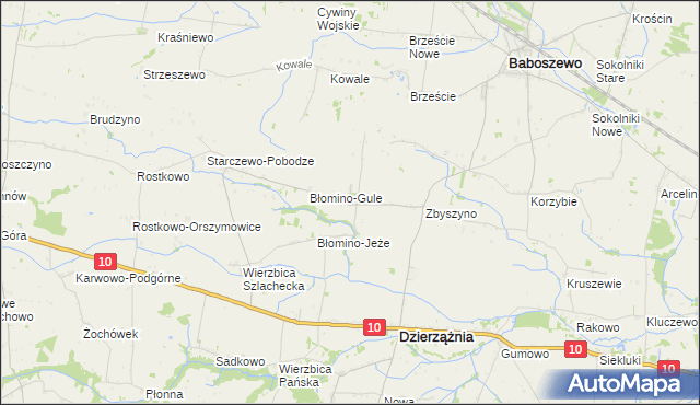 mapa Błomino Gumowskie, Błomino Gumowskie na mapie Targeo