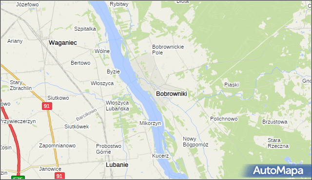 mapa Bobrowniki powiat lipnowski, Bobrowniki powiat lipnowski na mapie Targeo