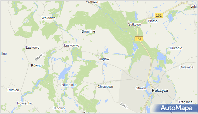 mapa Jagów, Jagów na mapie Targeo