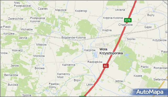 mapa Kacprów, Kacprów na mapie Targeo