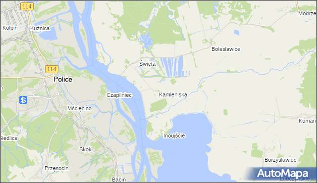 mapa Kamieniska, Kamieniska na mapie Targeo