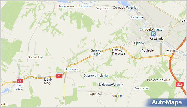 mapa Kowalin, Kowalin na mapie Targeo