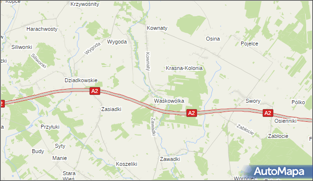 mapa Krasna gmina Huszlew, Krasna gmina Huszlew na mapie Targeo