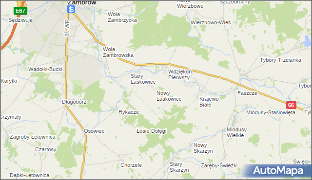 mapa Nowy Laskowiec, Nowy Laskowiec na mapie Targeo