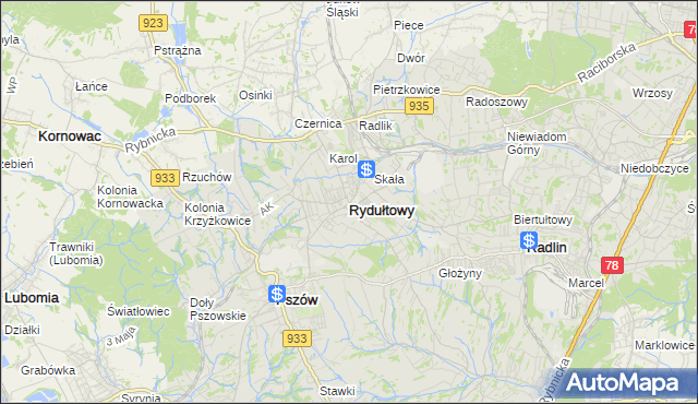 mapa Rydułtowy, Rydułtowy na mapie Targeo