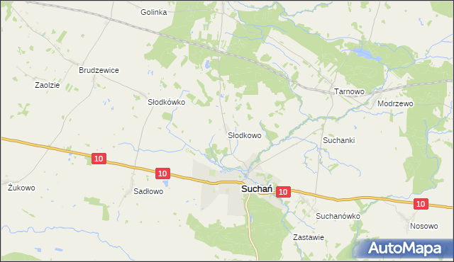 mapa Słodkowo, Słodkowo na mapie Targeo