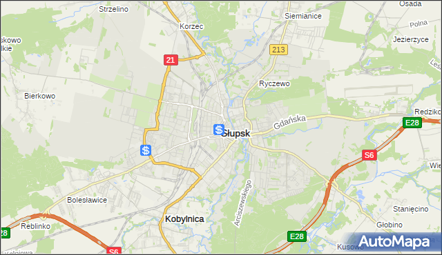 mapa Słupska, Słupsk na mapie Targeo