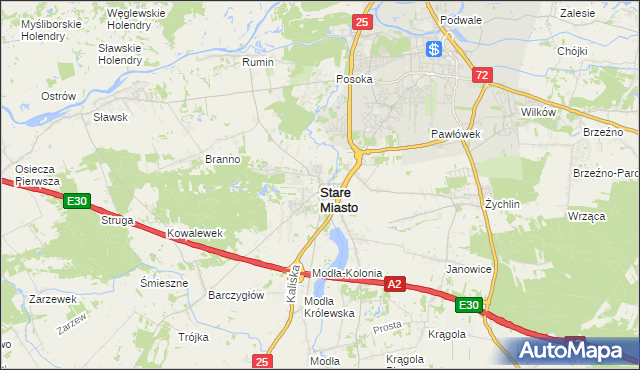 mapa Stare Miasto powiat koniński, Stare Miasto powiat koniński na mapie Targeo