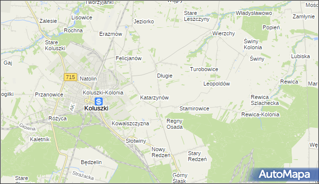 mapa Stefanów gmina Koluszki, Stefanów gmina Koluszki na mapie Targeo