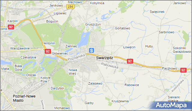 mapa Swarzędz, Swarzędz na mapie Targeo