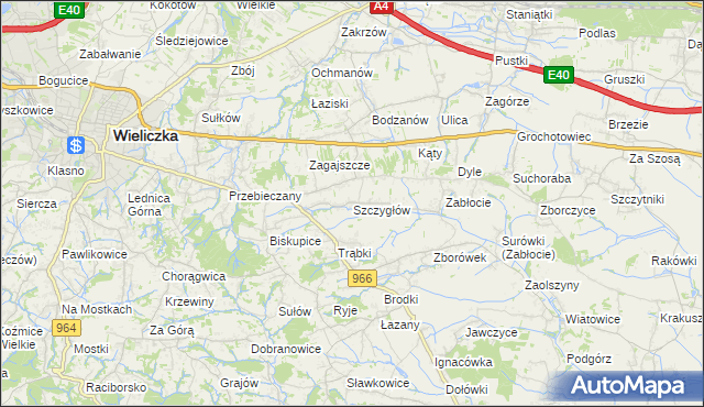 mapa Szczygłów, Szczygłów na mapie Targeo