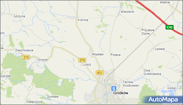 mapa Wojsław, Wojsław na mapie Targeo