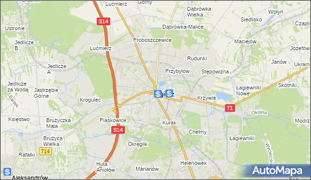 mapa Zgierz, Zgierz na mapie Targeo