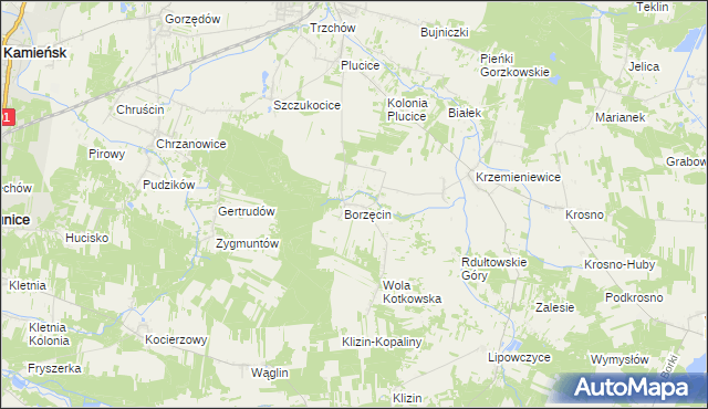 mapa Kotków gmina Gorzkowice, Kotków gmina Gorzkowice na mapie Targeo
