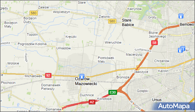 mapa Piotrkówek Mały, Piotrkówek Mały na mapie Targeo