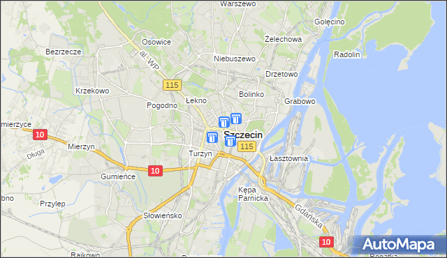 mapa Szczecina, Szczecin na mapie Targeo