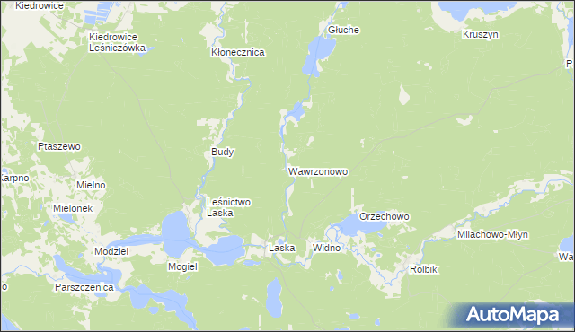 mapa Wawrzonowo, Wawrzonowo na mapie Targeo