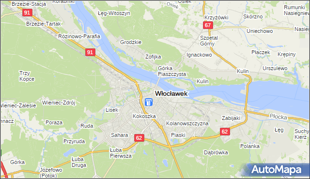 mapa Włocławka, Włocławek na mapie Targeo