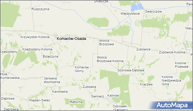 mapa Wolica Brzozowa-Kolonia, Wolica Brzozowa-Kolonia na mapie Targeo