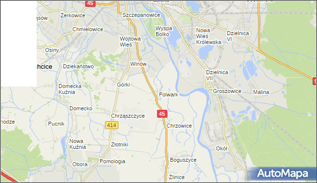 mapa Folwark gmina Prószków, Folwark gmina Prószków na mapie Targeo