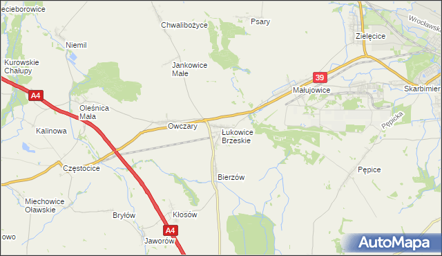 mapa Łukowice Brzeskie, Łukowice Brzeskie na mapie Targeo