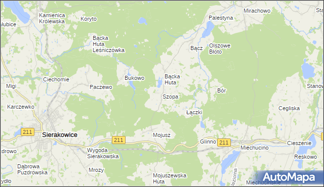 mapa Szopa, Szopa na mapie Targeo