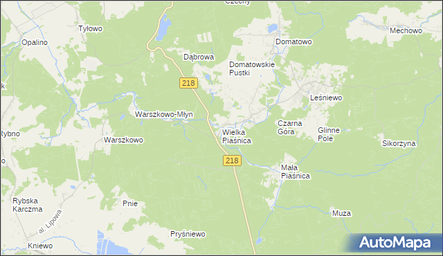 mapa Wielka Piaśnica, Wielka Piaśnica na mapie Targeo