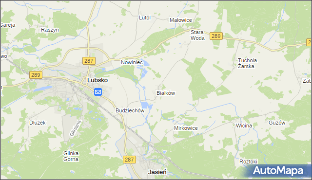 mapa Białków gmina Lubsko, Białków gmina Lubsko na mapie Targeo
