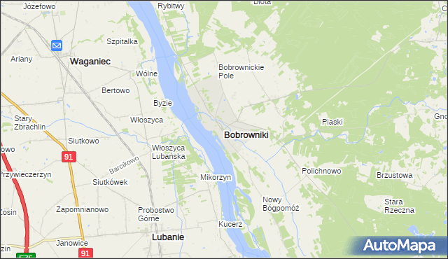 mapa Bobrowniki powiat lipnowski, Bobrowniki powiat lipnowski na mapie Targeo